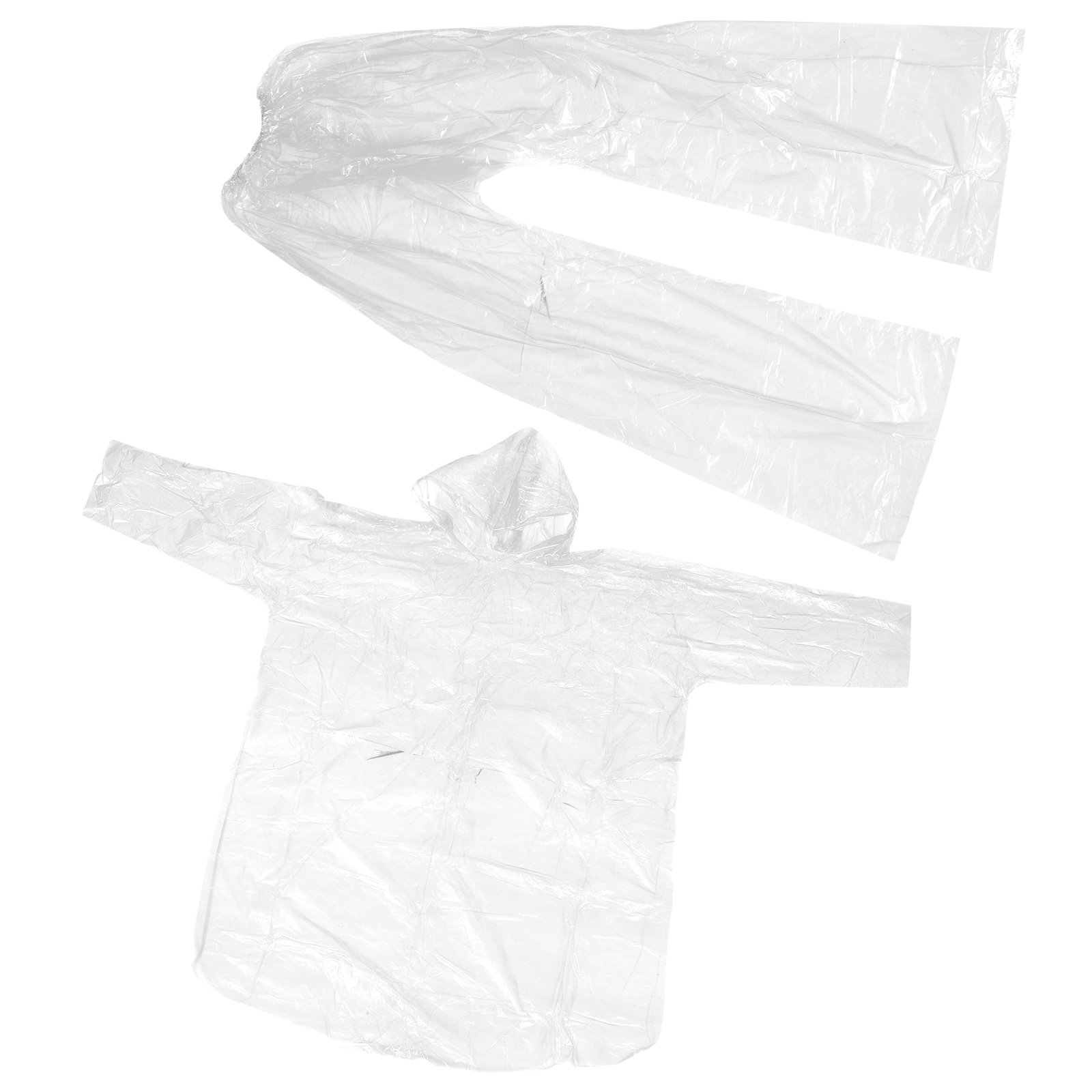 Hooded Clear Rain Poncho Set W - Emergency Poncho Rain 评论和价格